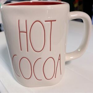 Rae Dunn Hot Cocoa Mug Cup White & Red 12oz Gorgeous no chips